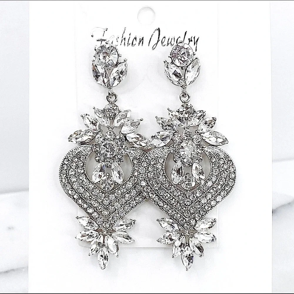 BACK IN STOCK Stunning 3.5" Crystal Chandelier Earrings - Picture 9 of 9